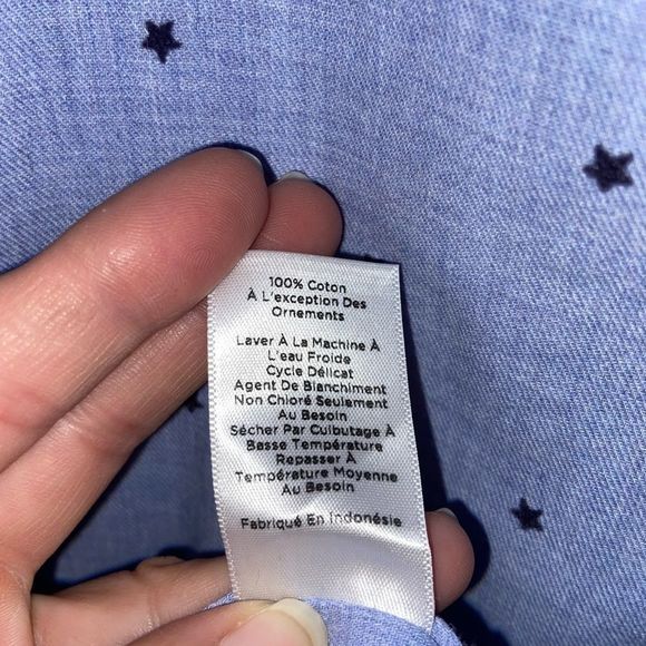 ⭐️ HP TALBOTS Embroidered Star Classic Perfect Fit Button Down Shirt - Picture 9 of 9
